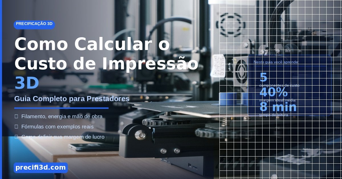 Como Calcular o Custo de Impressão 3D: Guia Completo para Prestadores